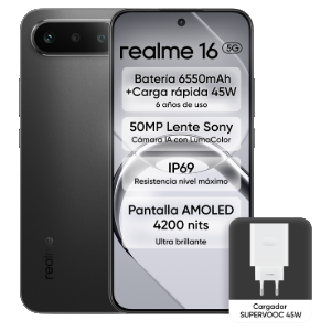 Realme 16 5G 8/256 Black + Cargador 45W