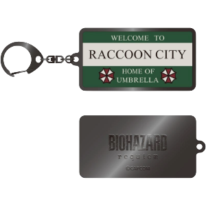 Llavero metalico Resident Evil Requiem Raccoon City Welcome Sign