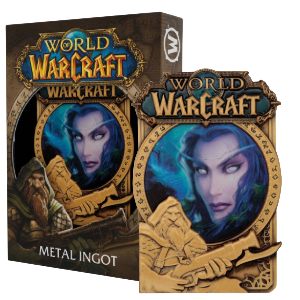Lingote metalico replica caratula World of Warcraft Edicion limitada