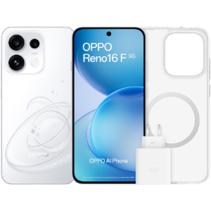 Oppo Reno16 F 5G 8/256Gb Blanco + Carcasa + Cargador 45W