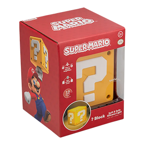 Lámpara de silicona recargable Super Mario Question Block SquishyGlo de 14 cm