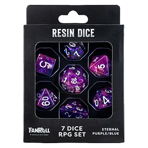 Set de 7 dados de resina Eternal Purple & Blue