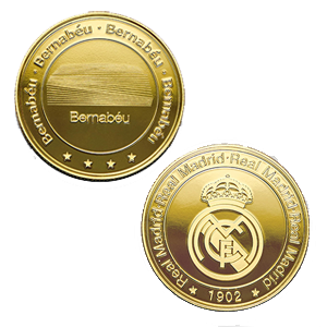 Moneda dorada Real Madrid Edición especial Escudo y Estadio Santiago Bernabeu
