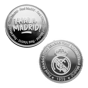 Moneda Niquel Real Madrid Edición especial con Escudo e inscripción ¡Hala Madrid!