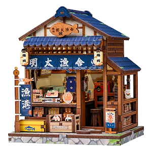 Maqueta Model Kit Miniature House Fukuoka Mentaiko Kitchen 11 x 9 cm