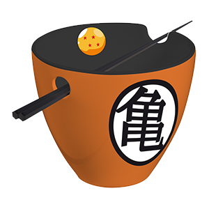 Bowl de Ramen con palillos Dragon Ball Goku symbols