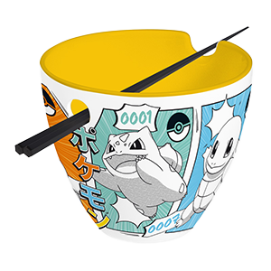 Bowl de Ramen con palillos Pokemon Starters Manga