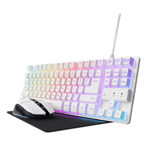 Trust GXT 794W Teclado + Raton + Alfombrilla 3in1 Blanco - Pack Perifericos