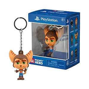 Llavero con figura PlayStation Ratchet & Clanck Pocket Hero Ratchet de 5,5 cm