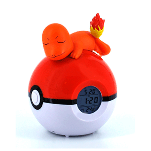 Radio Despertador Luminoso Pokemon: Charmander sobre Pokeball 16cm (REACONDICIONADO)