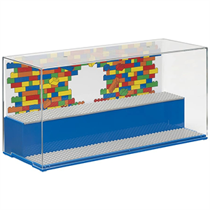 Vitrina de exposición LEGO Play & Display Case Iconic azul de 40 cm