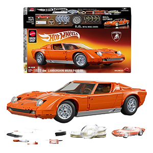 Set de Construccion Hot Wheels Premium Mattel Brick Shop Building Set 1/12 Lamborghini Miura P400 SV