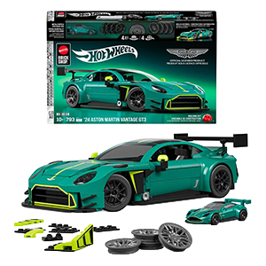 Set de Construccion Hot Wheels Elite Mattel Brick Shop Building Set 1/16 24 Aston Martin Vantage GT3