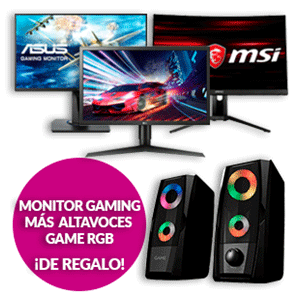 Monitor gaming + altavoces GAME RGB de regalo