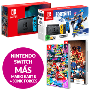 Nintendo Switch + Mario Kart 8 Deluxe + Sonic Forces