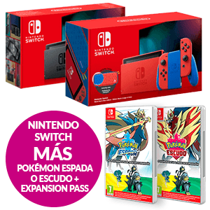 Nintendo Switch + Pokémon Espada o Escudo + Pase de expansión