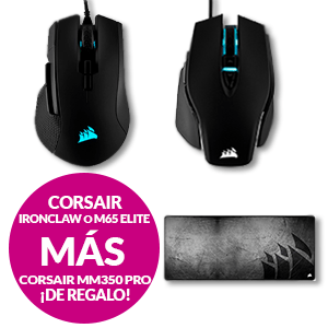 Ratón Corsair con alfombrilla Corsair MM350 ¡de regalo!