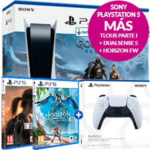 Consola PS5 + GOW Ragnarok + Horizon FW + TLOUS Parte 1 + DualSense 5