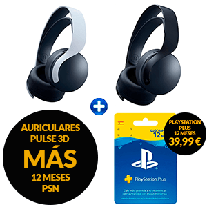 Auriculares PULSE 3D + PS Plus 12 Meses