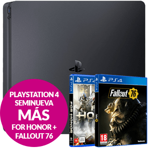 PlayStation 4 Seminueva + Fallout 76 + For Honor