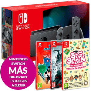 Nintendo Switch Gris + Big Brain + 2 juegos a elegir digital