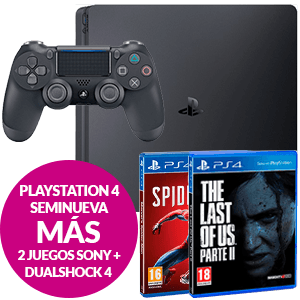 PlayStation 4 Seminueva + DualShock 4 + 2 juegos Sony a elegir