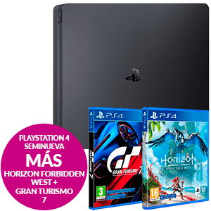 PlayStation 4 Seminueva + Gran Turismo 7 o Horizon Forbidden West para Playstation 4 en GAME.es