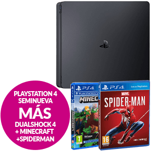 pestaña En contra Separar PlayStation 4 Seminueva + Marvel Spiderman + Minecraft. PLAYSTATION 4 -  SEMINUEVO: GAME.es