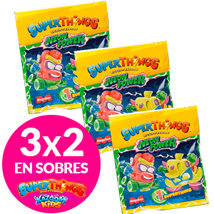 3x2 en sobres Superthings Neon Power