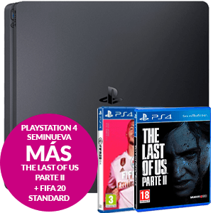 PlayStation 4 Seminueva + The Last of Us Parte II + FIFA 20