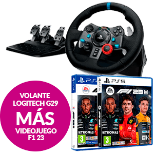 Volante Logitech G29 + F1 23 para PS4 o PS5. MULTIPLATAFORMA