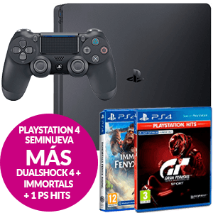 PlayStation 4 Seminueva + DualShock 4 + Immortals + 1 PS Hits a elegir