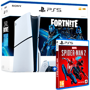 PlayStation 5 Modelo Slim Fortnite Cobalt Star + juego Marvel´s Spider-Man 2