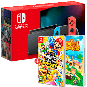 Nintendo Switch + juego Animal Crossing o Super Mario Party Jamboree