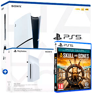 PlayStation 5 Digital a elegir + Unidad de Disco externo + Skull and Bones Special Edition