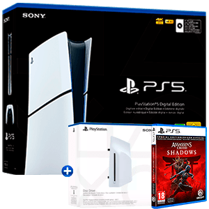 PlayStation 5 Slim Digital a elegir + Unidad de disco externo + Assassin´s Creed Shadows Special