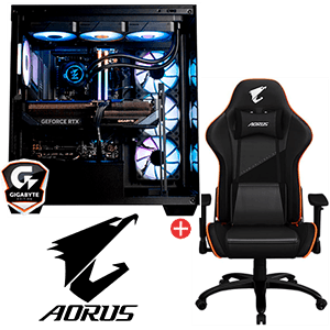 Ordenador gaming de sobremesa GAMEPC Extreme Gigabyte + Silla gaming AORUS AGC310 para PC Hardware en GAME.es