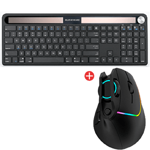 Pack Teclado Solar + Raton vertical GAME H&W
