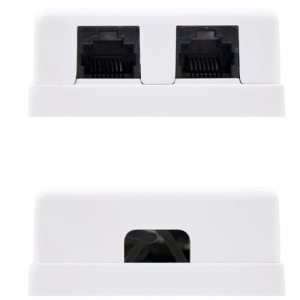 Nanocable ROSETA DE SUPERFICIE PARA RJ45 CAT.6 2 TOMAS, BLANCO