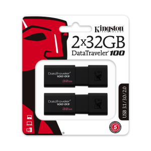 Kingston Technology DataTraveler 100 G3 unidad flash USB 32GB USB tipo A 3.2 Gen 1 (3.1 Gen 1) Negro