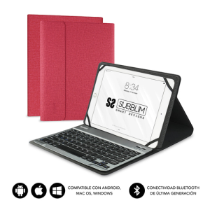 SUBBLIM Funda con Teclado KEYTAB PRO BLUETOOTH 10,1" Red