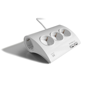 Regleta Ewent Ew3935 5tomas 2usb 5 schuko 2 2.1a base 15 salidas ac interior blanco 3x 2xusb puertos enchufes tomacorrientes europe 3680w 250v 16a1.5m 1.5 149 55 118 3