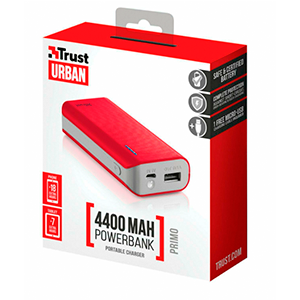 Trust Primo 4400 batería externa Rojo 4400 mAh