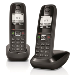 Gigaset AS405 Duo Teléfono DECT Negro Identificador de llamadas