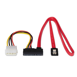 Nanocable 10.18.0601 cable de SATA 0,5 m SATA 22-pin SATA 7-pin + Molex (4-pin) Negro, Rojo, Amarillo