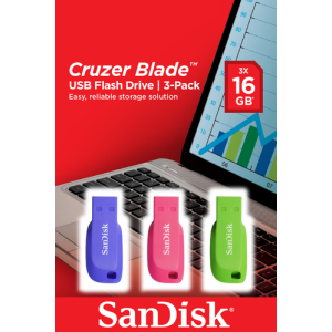 Sandisk Cruzer Blade 16GB USB A 2.0 Azul Verde Rosa - Pendrive