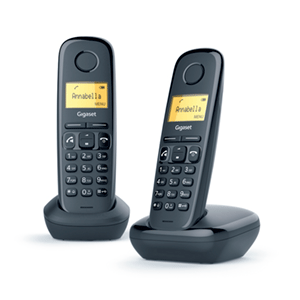 Gigaset A270 Duo 80 nombres dect negro identificador llamadas fijo 2 manos libres gran pantalla iluminada agenda contactos 5 telefono