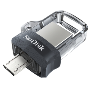 Sandisk Ultra Dual m3.0 32GB USB A / Micro-USB Negro Plata - Pendrive