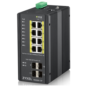 Zyxel RGS200-12P Gestionado L2 Gigabit Ethernet (10/100/1000) Negro Energía sobre Ethernet (PoE)