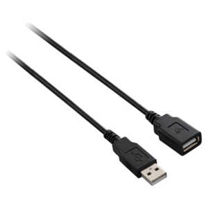 V7 Cable de extensión USB negro con conector USB 2.0 A hembra a USB 2.0 A macho 3m 10ft